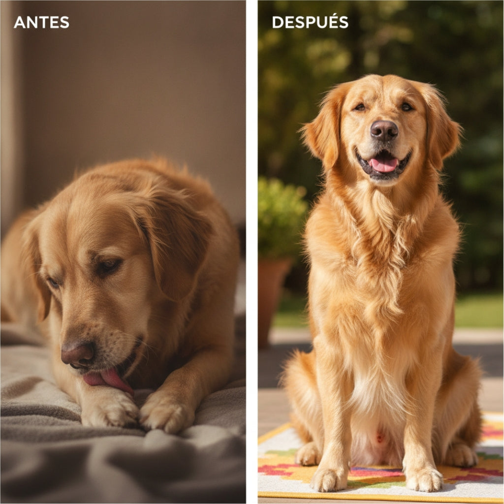 Antes y después — piel calmada